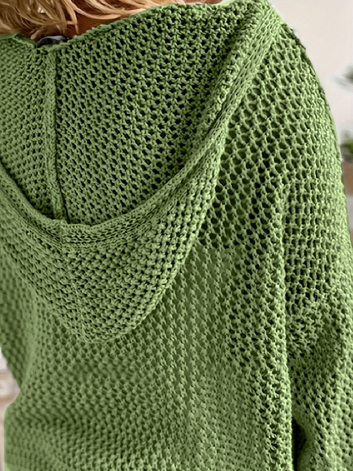 Valentina hooded sweater hood detail - Green