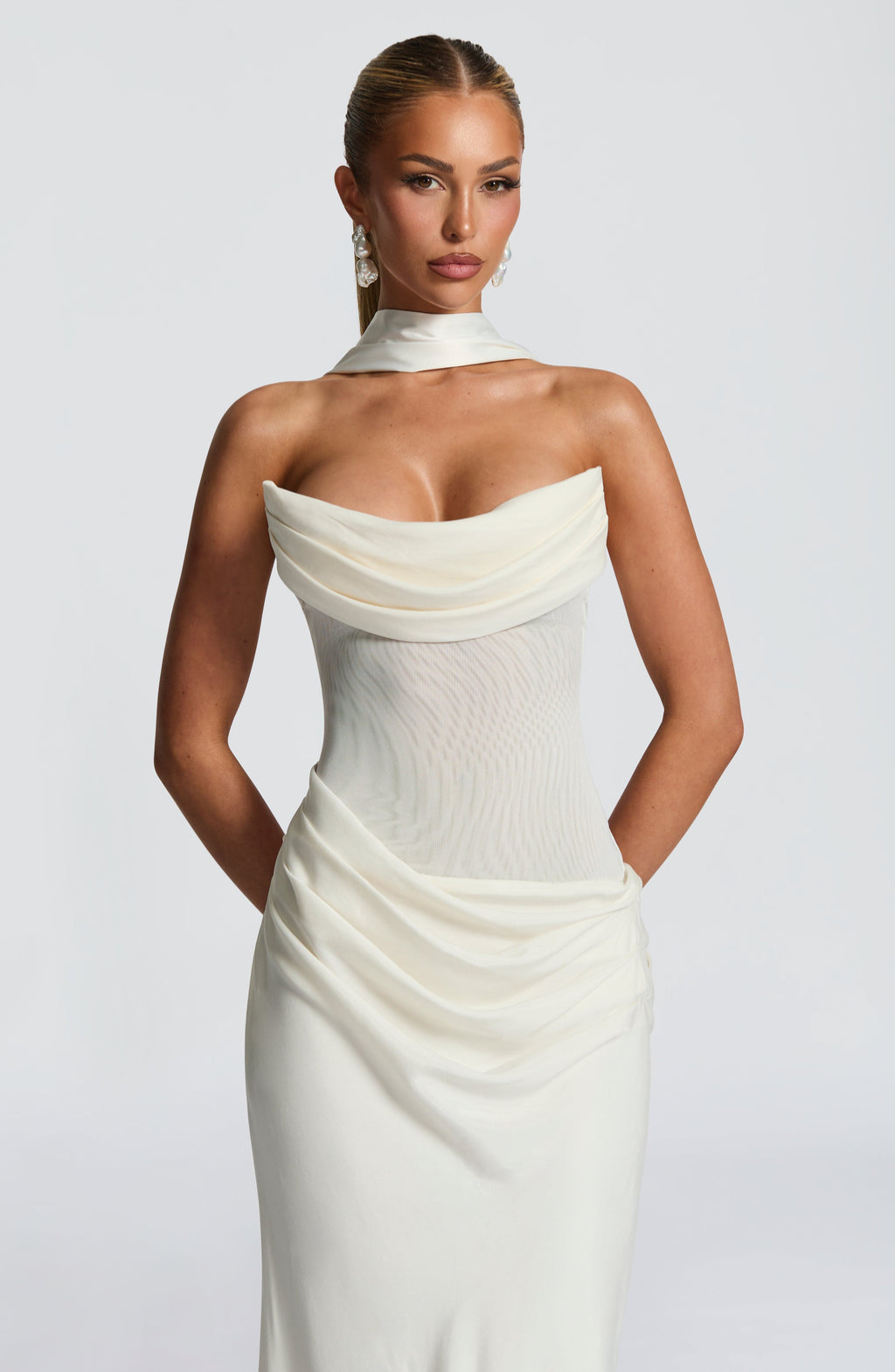 Seraphina | Sheer Ruched Maxi Dress