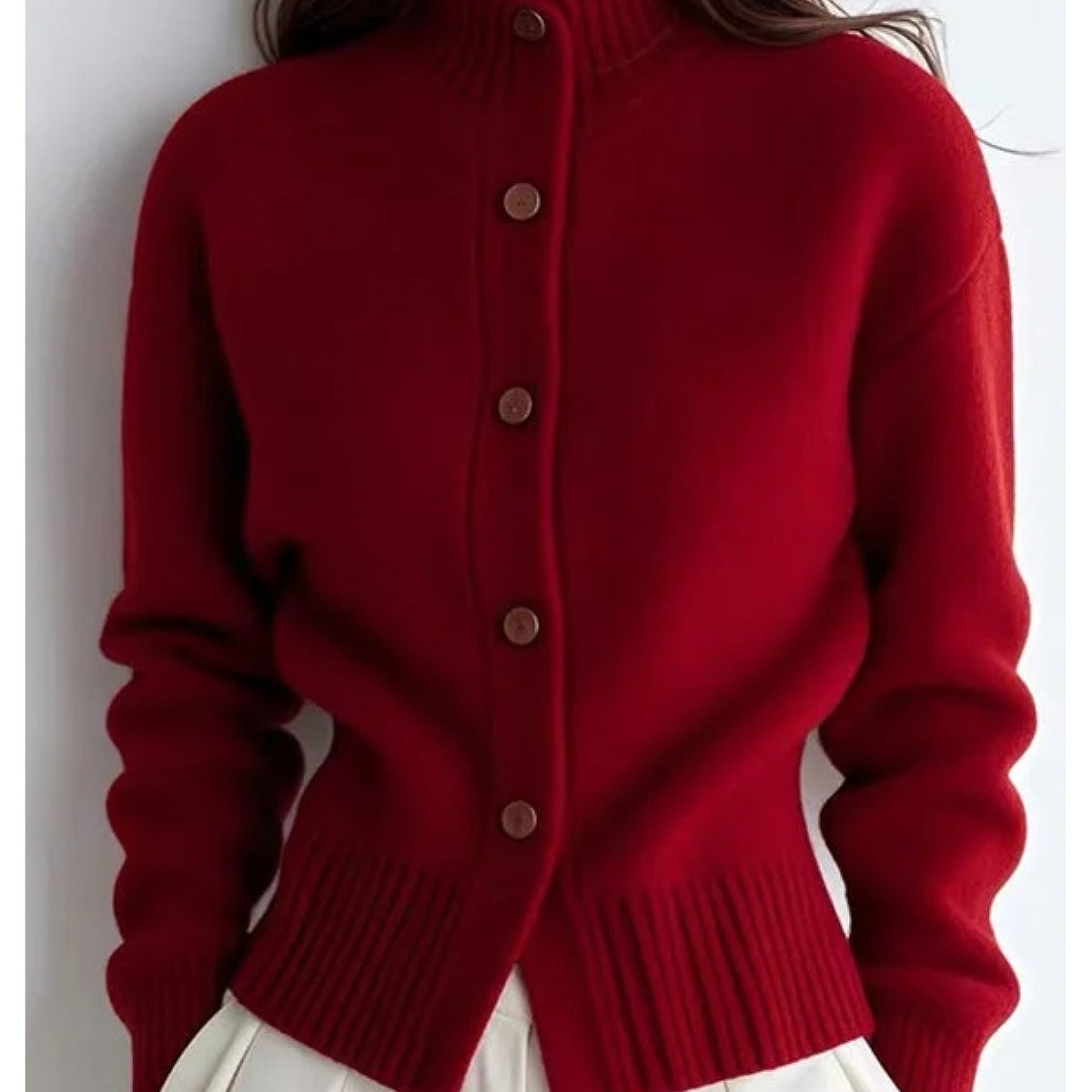 Theodora | Women's High-Neck Button-Front Cardigan
