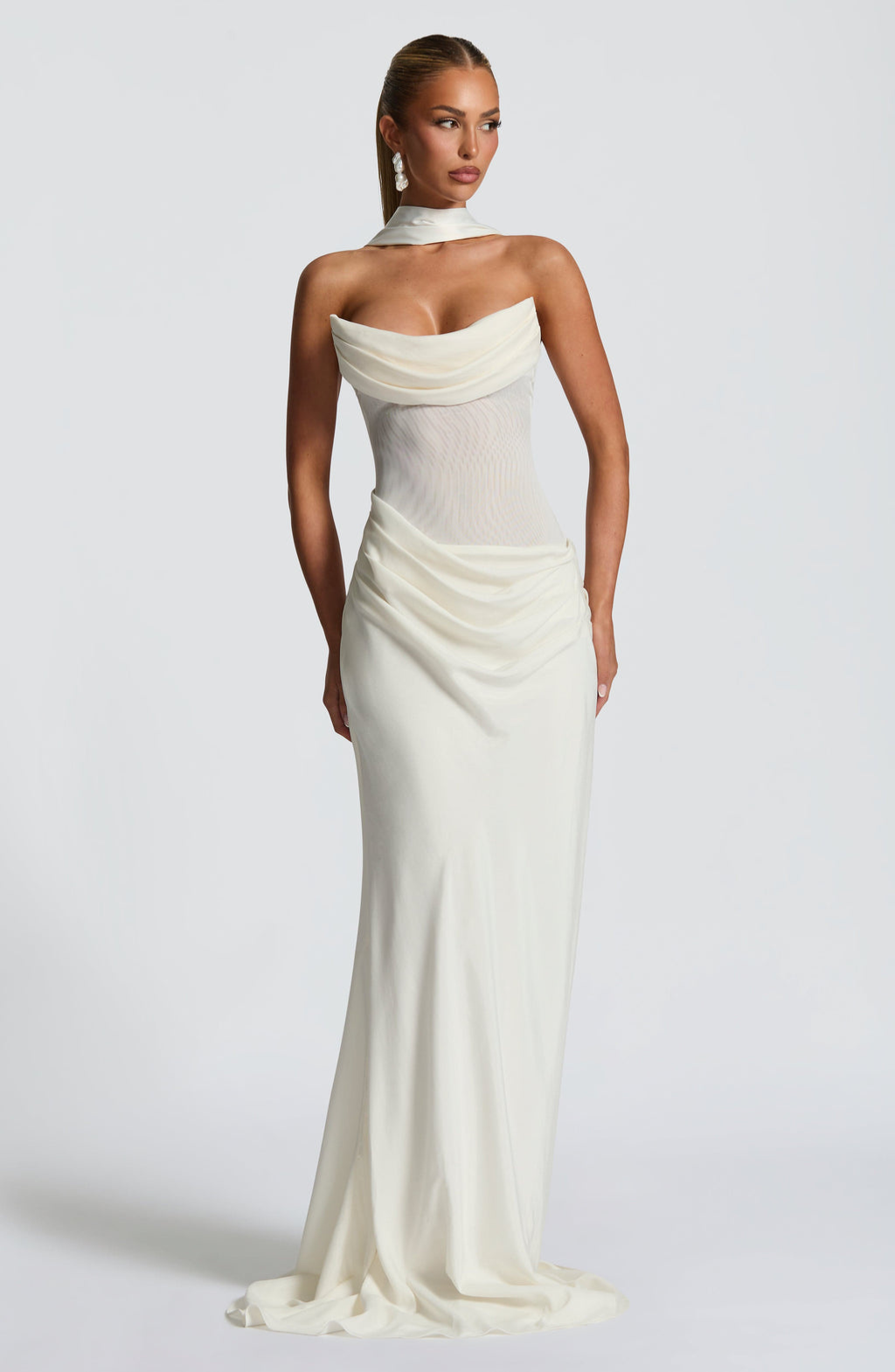 Seraphina | Sheer Ruched Maxi Dress