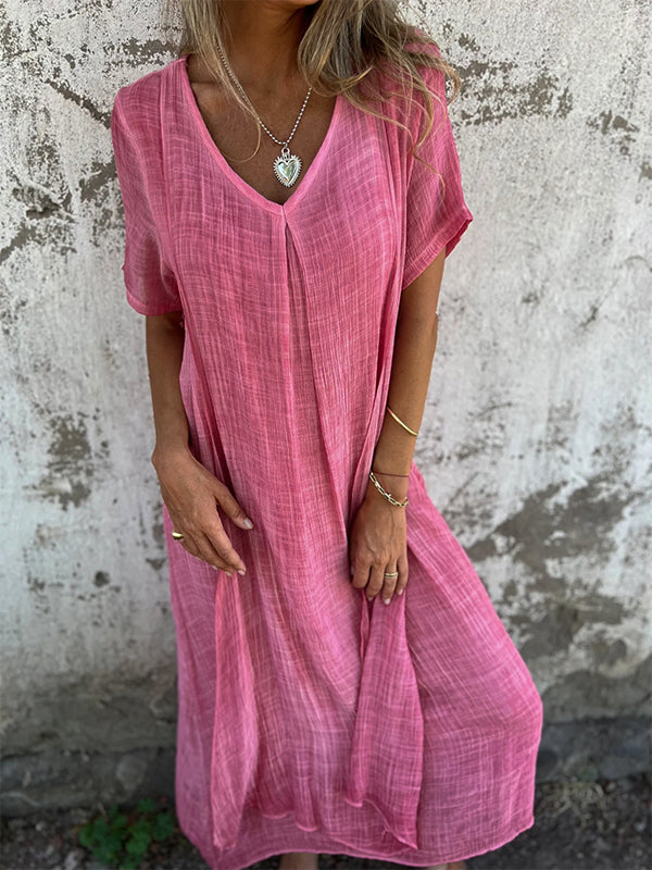 Women's Flowy Draped Maxi Dress