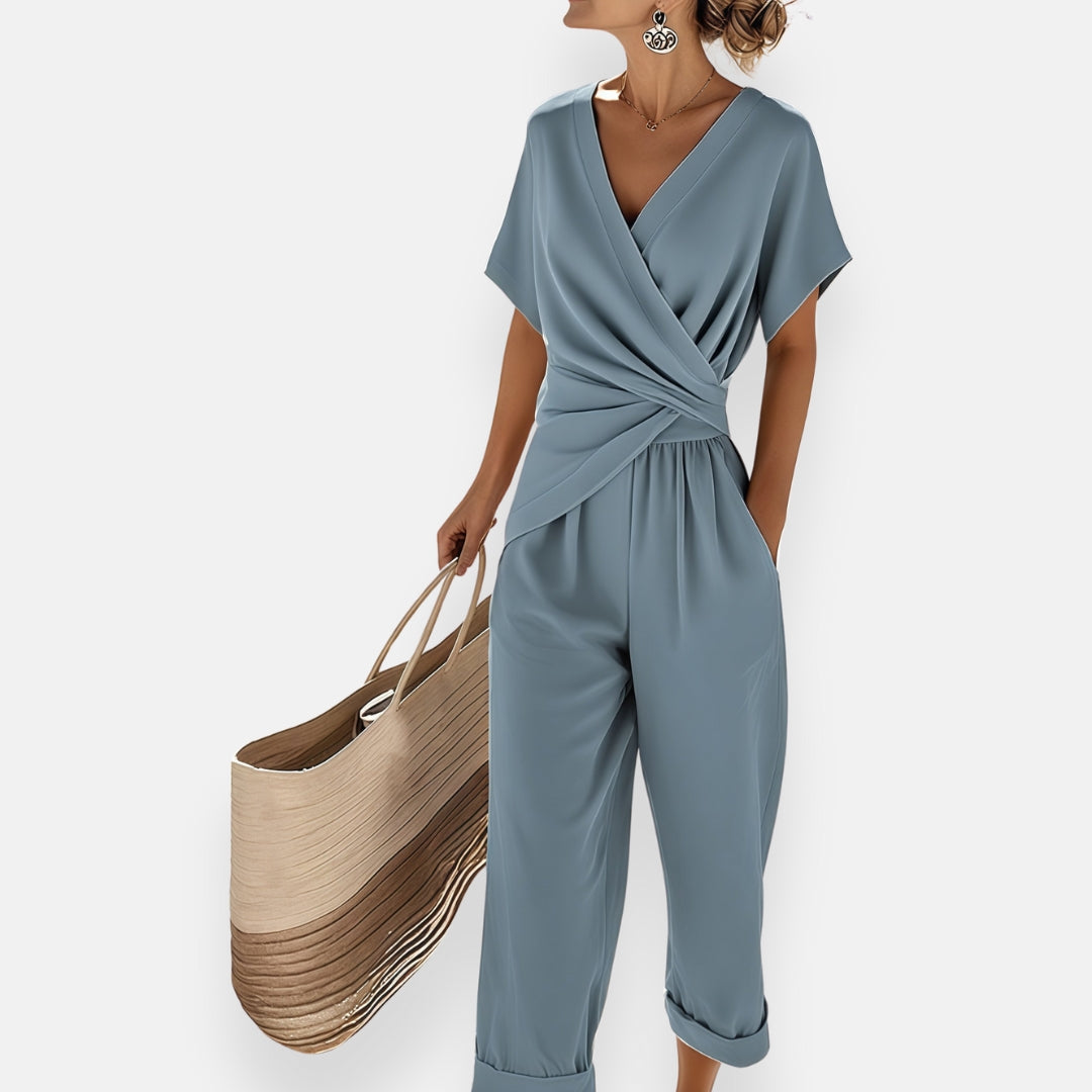 Fiona | Women's Draped Bow-Detail Wide-Leg Jumpsuit original product photo 1