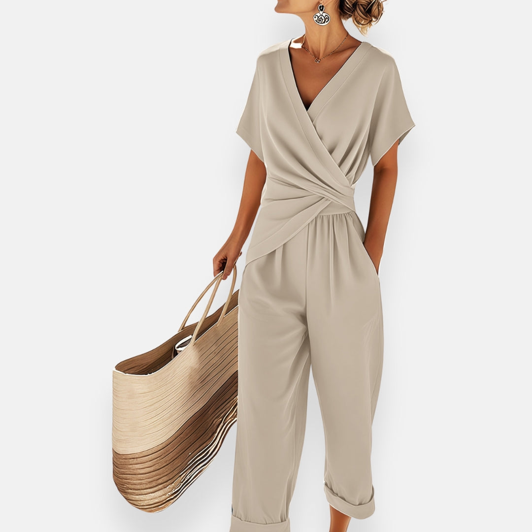 Fiona | Women's Draped Bow-Detail Wide-Leg Jumpsuit original product photo 3