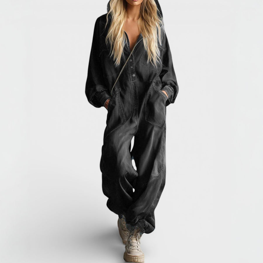 Marigold | Women's Long-Sleeve Hooded Jumpsuit