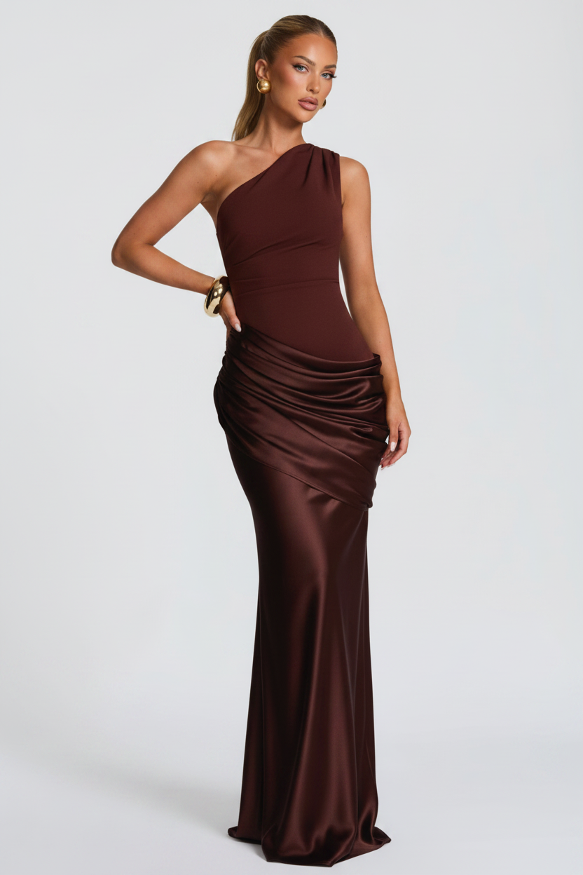 Armani | One Shoulder Satin Maxi Dress