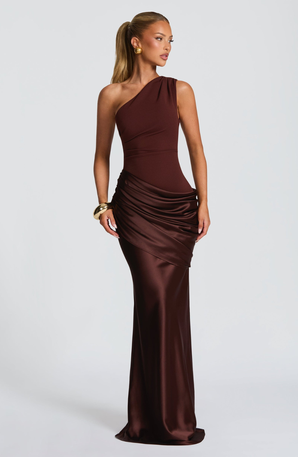 Armani | One Shoulder Satin Maxi Dress