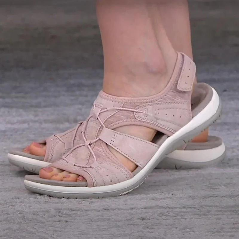 Women’s Orthopedic Walking Sandals Flat Sole Toggle Fastening