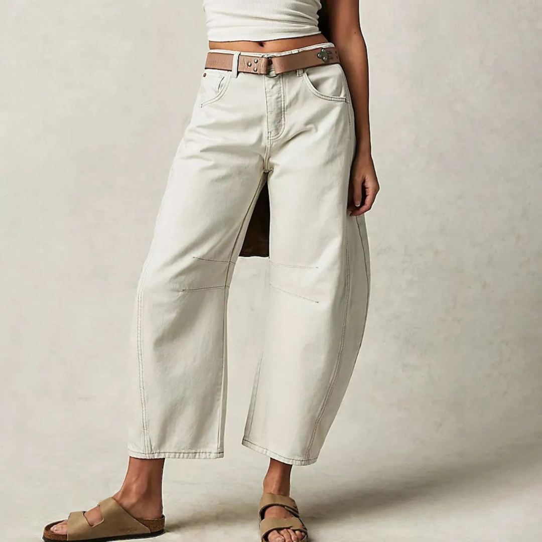 Women's High Waist Barrel Leg Jeans Relaxed Fit Denim