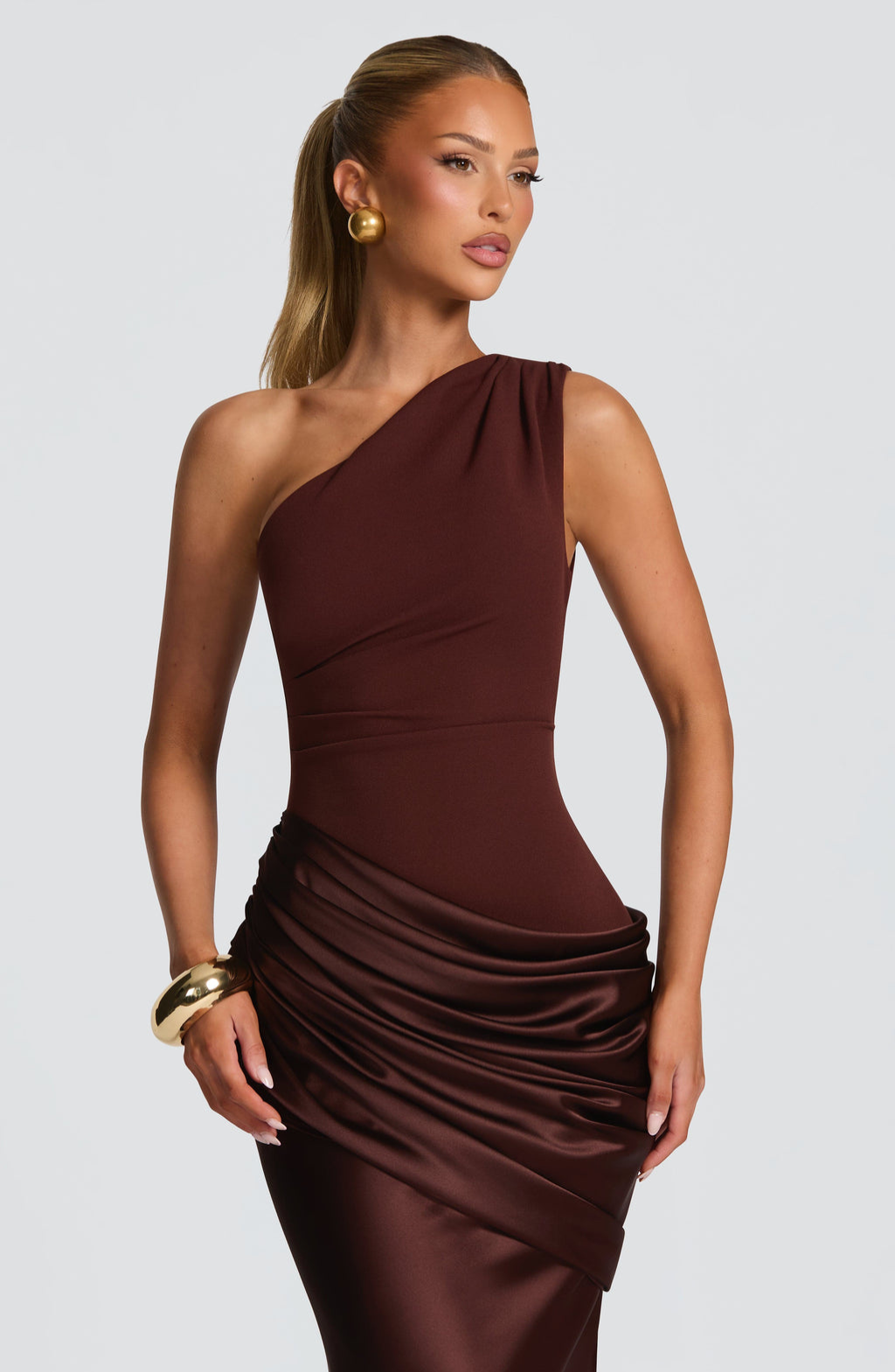 Armani | One Shoulder Satin Maxi Dress