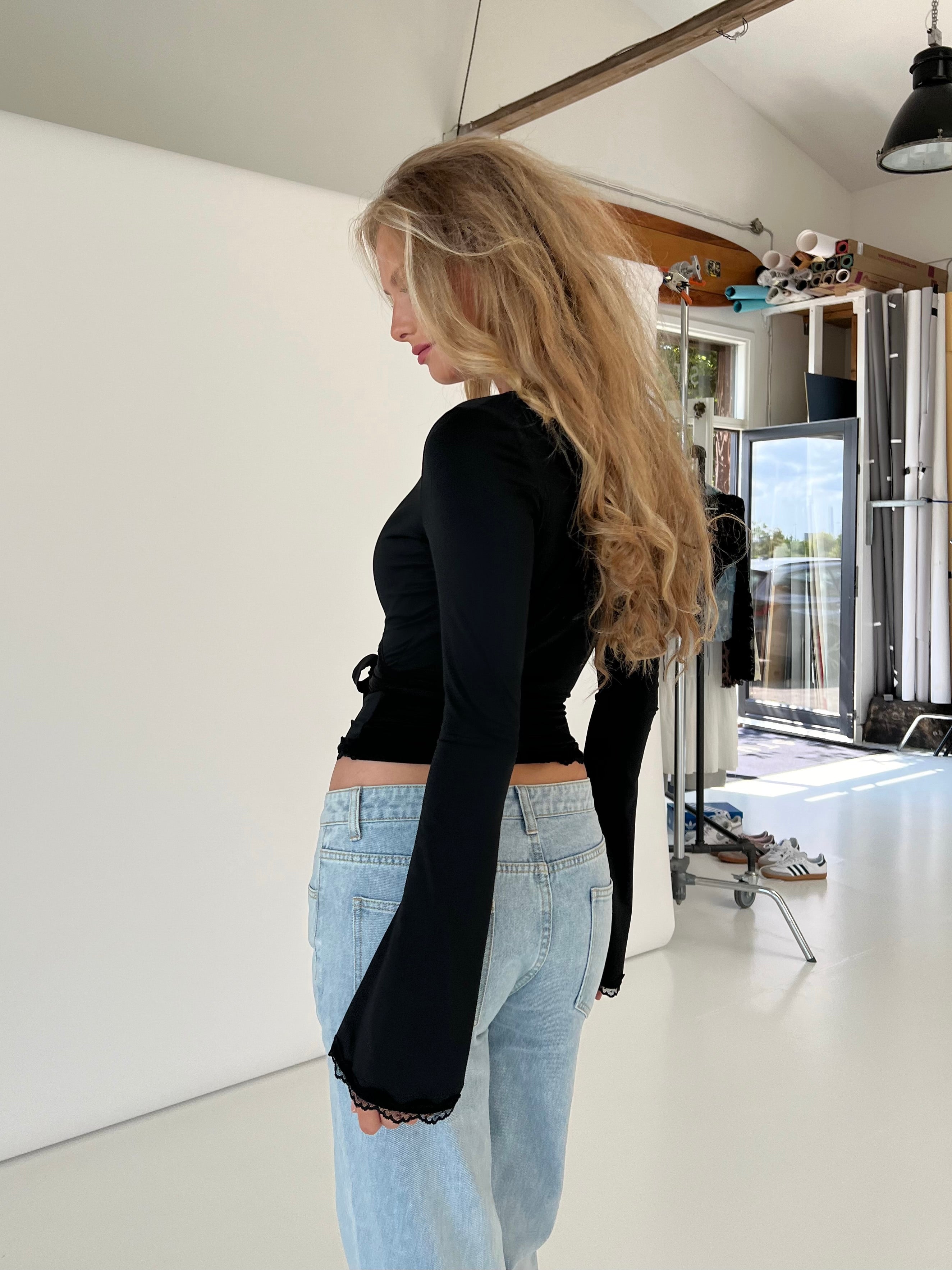 Serena | Lace Trim Wrap Top