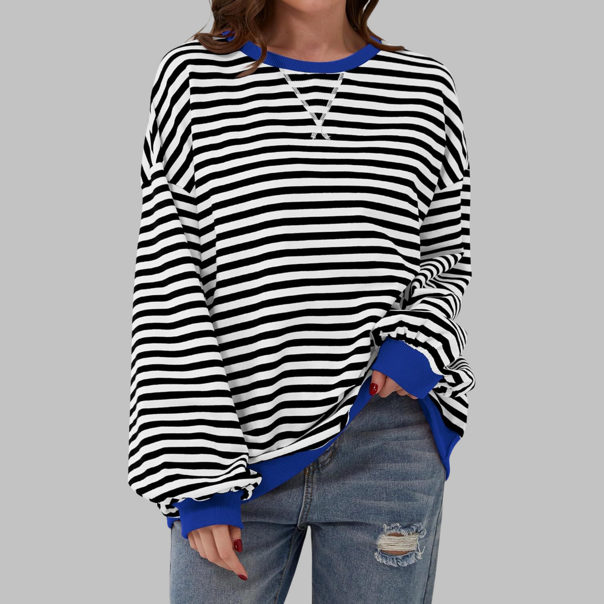 Hollis | Women's Long-Sleeve Striped Sweatshirt