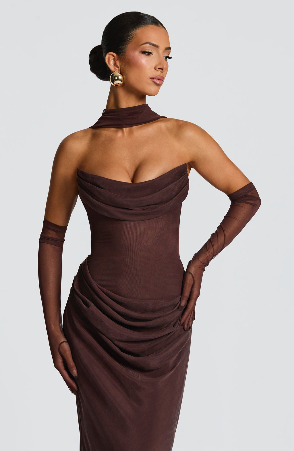 Seraphina | Sheer Ruched Maxi Dress