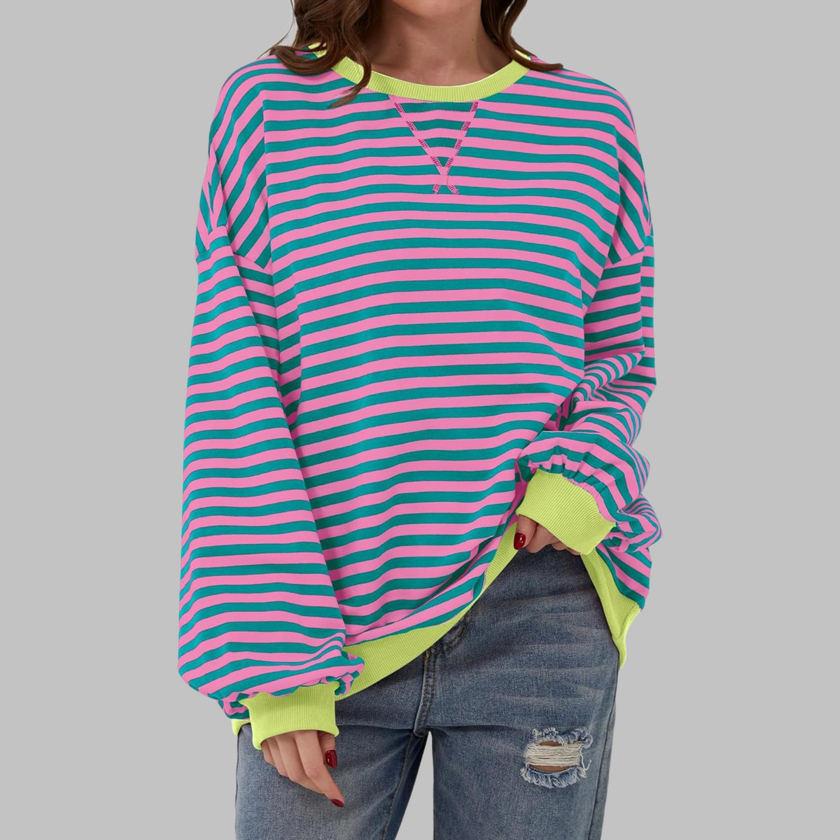 Hollis | Women's Long-Sleeve Striped Sweatshirt