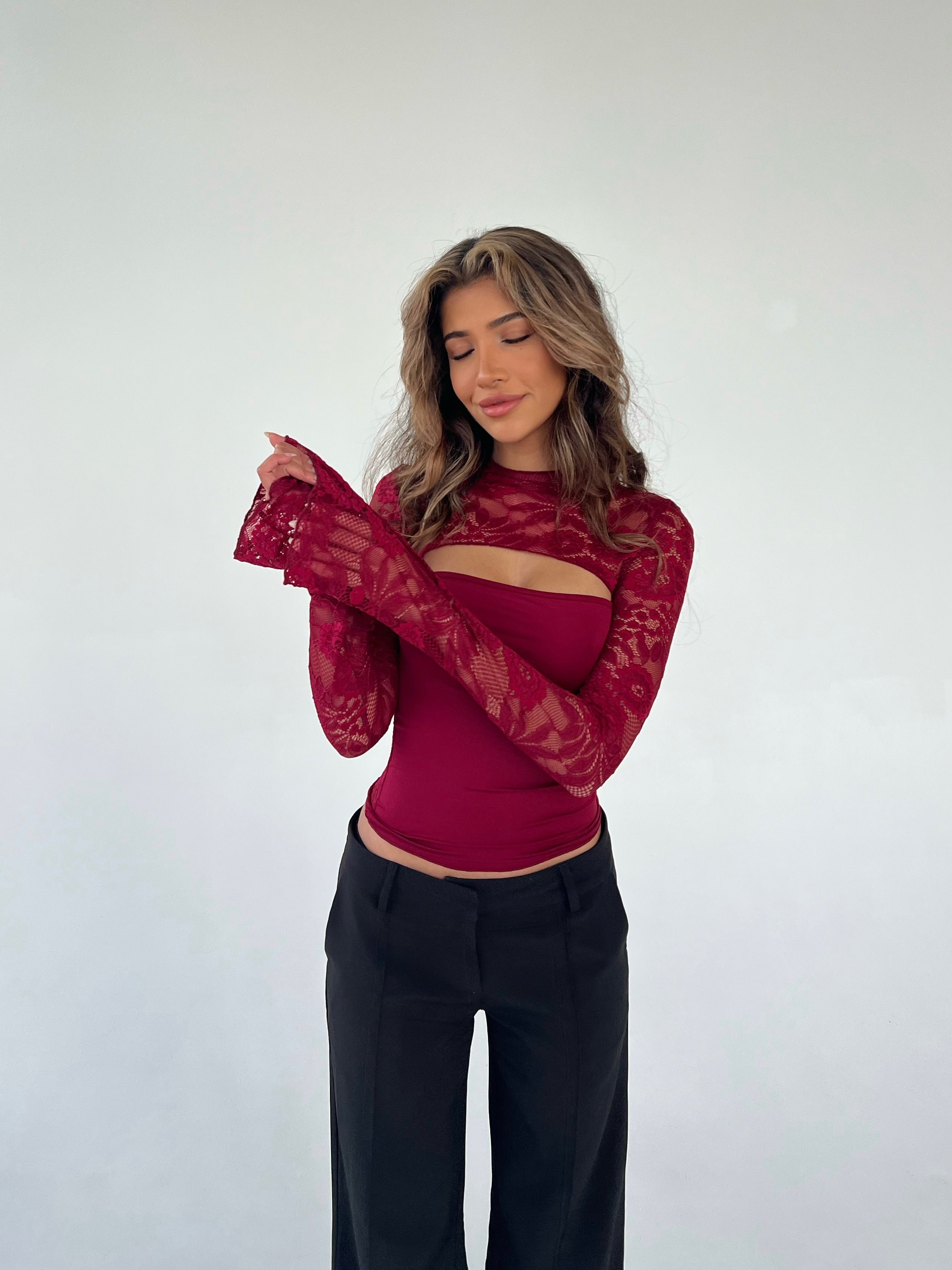 Elowen | Lace Long Sleeve Top