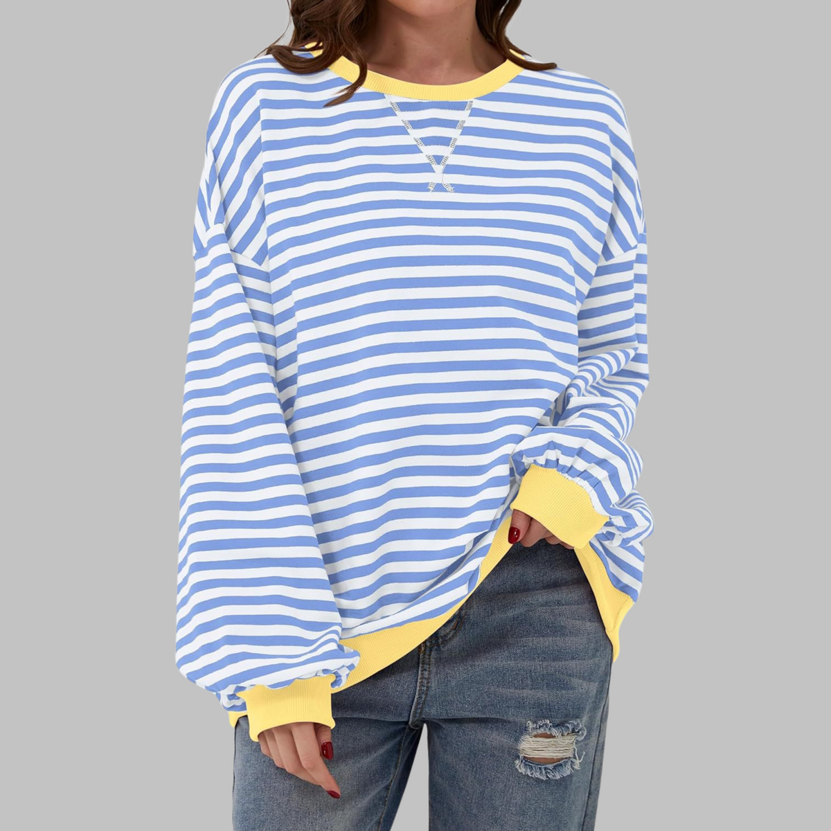 Hollis | Women's Long-Sleeve Striped Sweatshirt