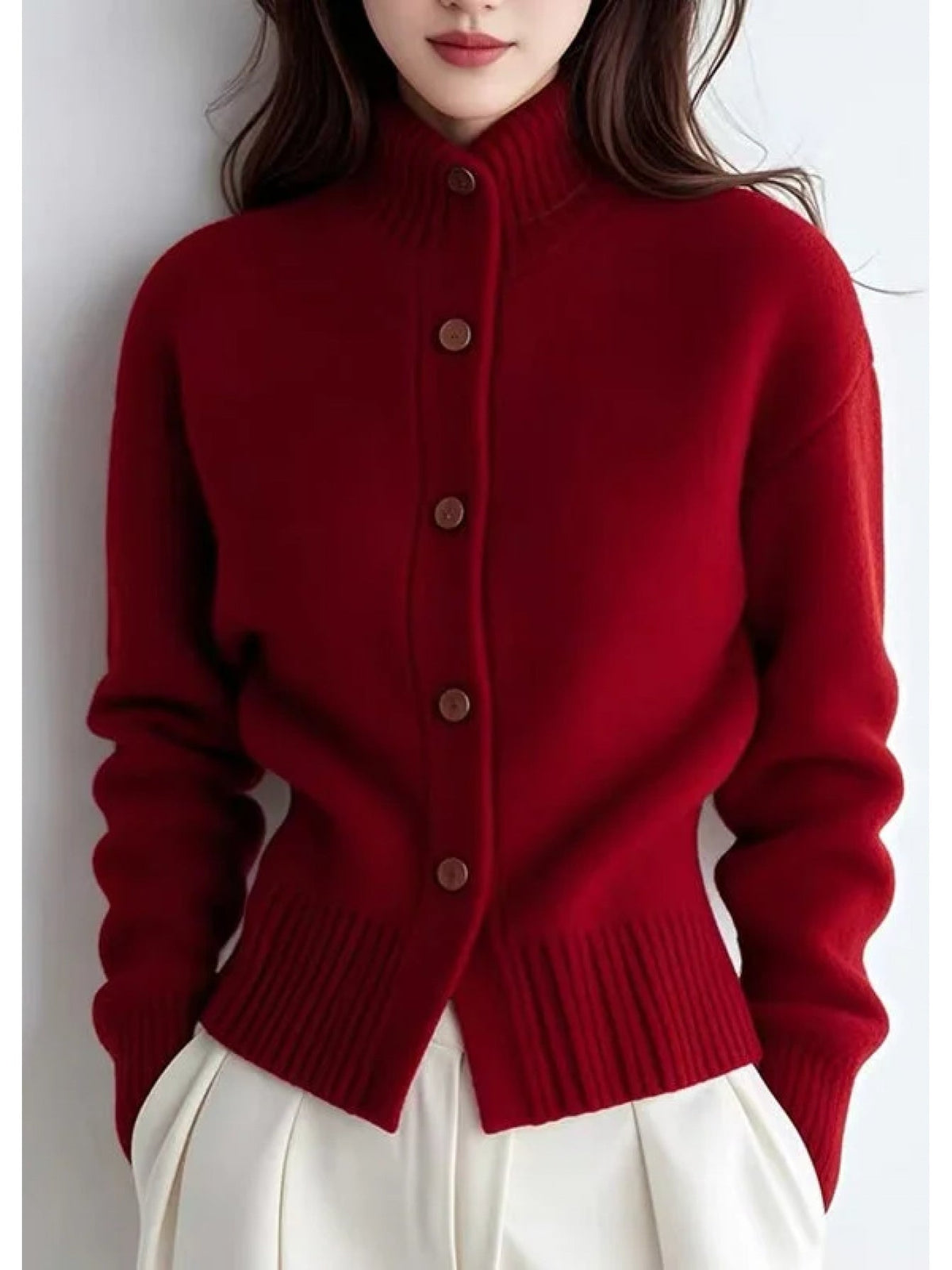 Theodora | Women's High-Neck Button-Front Cardigan