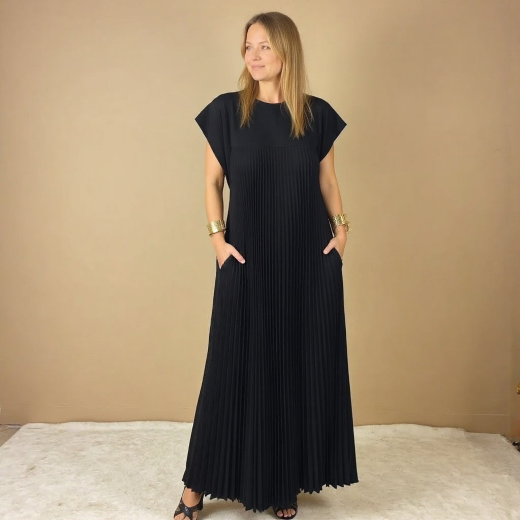 Women's Flowy Pleated Maxi Dress
