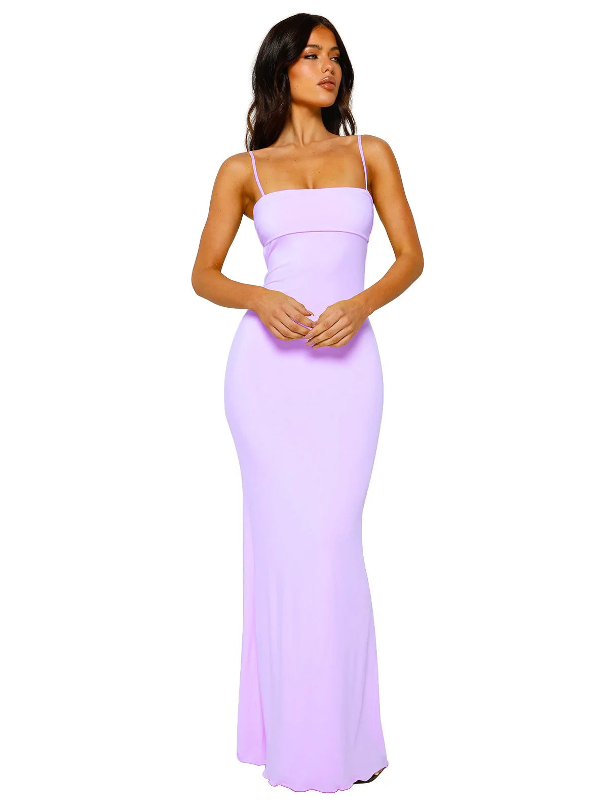 Asyma | Asymmetrical Backless Lace Lined Maxi Dress