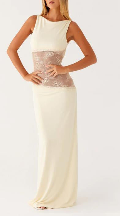 Alessia | Lace Panel Maxi Dress