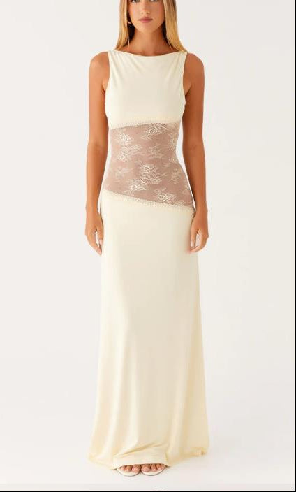 Alessia | Lace Panel Maxi Dress