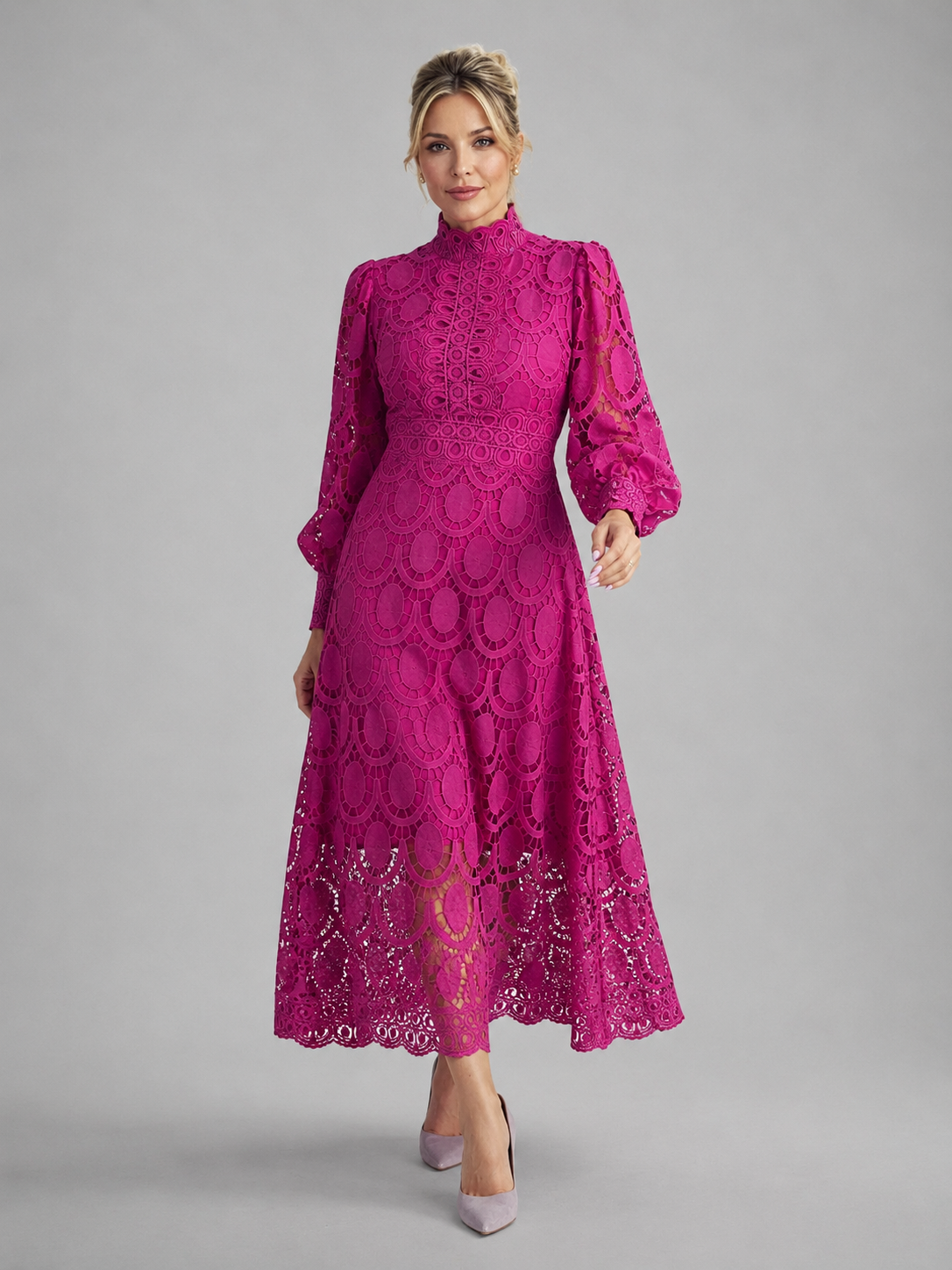 Seraphine lace midi dress - Pink