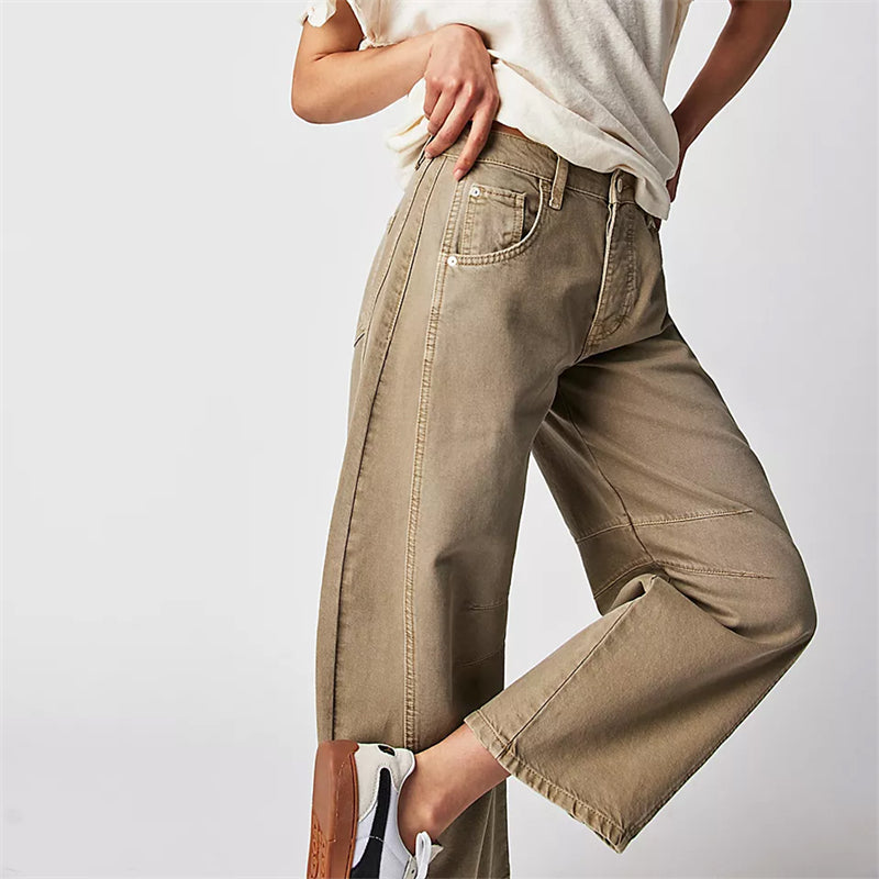 Women's High Waist Barrel Leg Jeans Relaxed Fit Denim