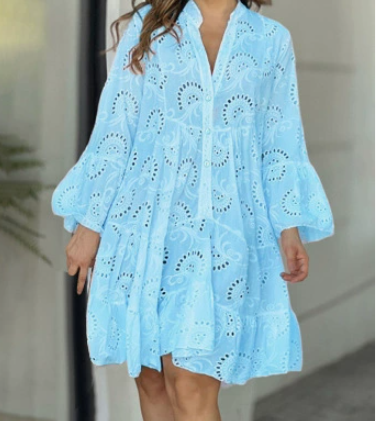 Women's Ruched Fit Flowy Draped Dress