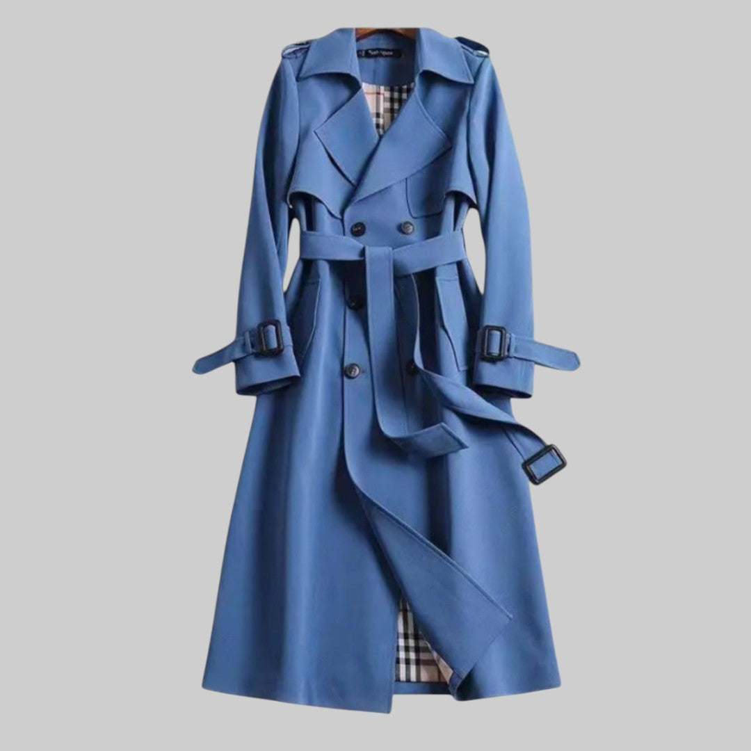 Karen | Women's Double-Breasted Belted Trench Coat with Notched Lapels and Cuff Straps