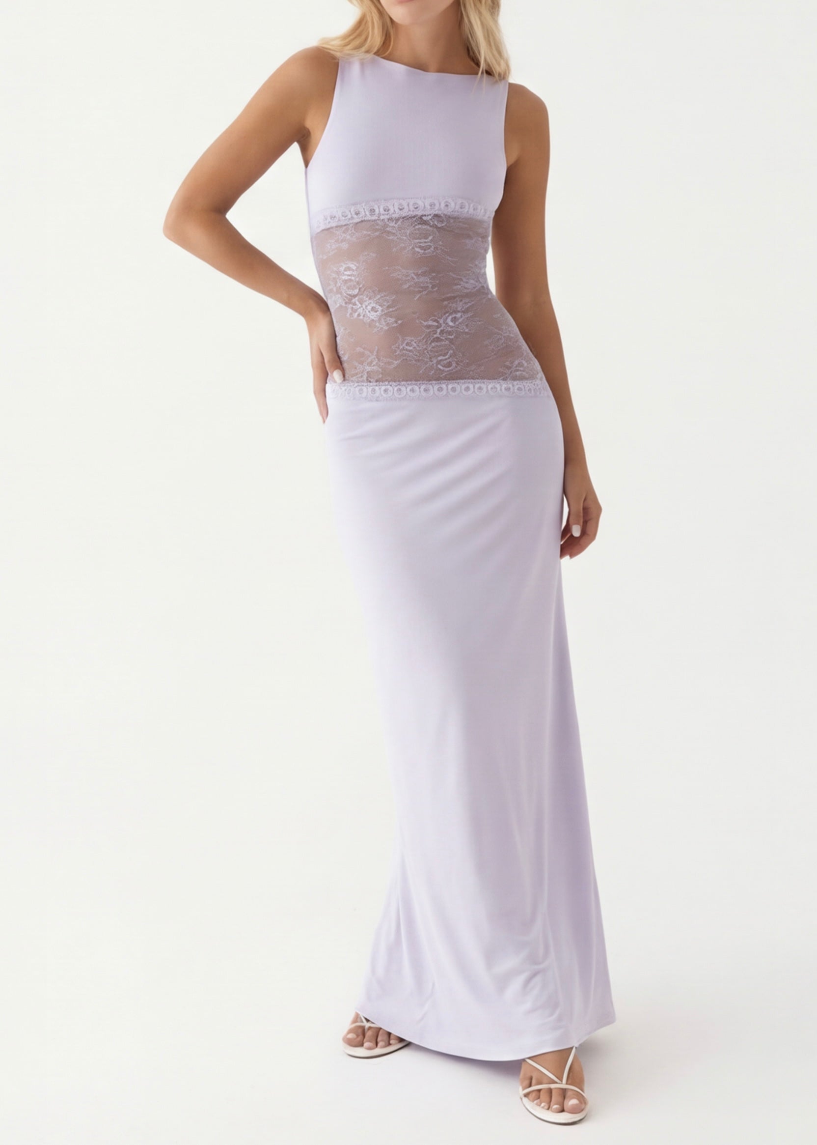 Alessia | Lace Panel Maxi Dress