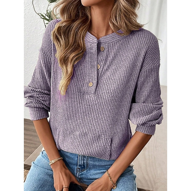 Ottilie henley top - Light Purple