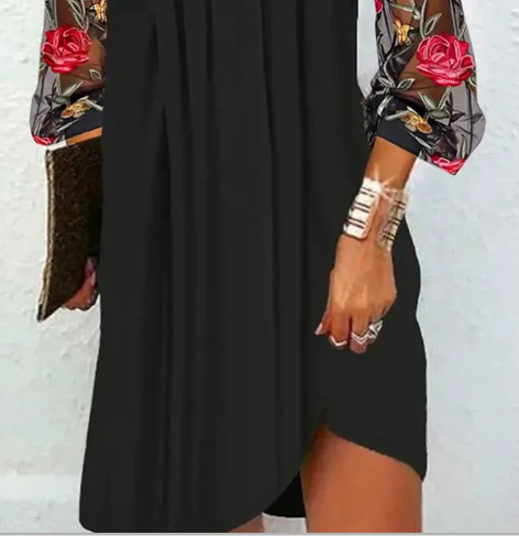 floral-sleeve dress photo