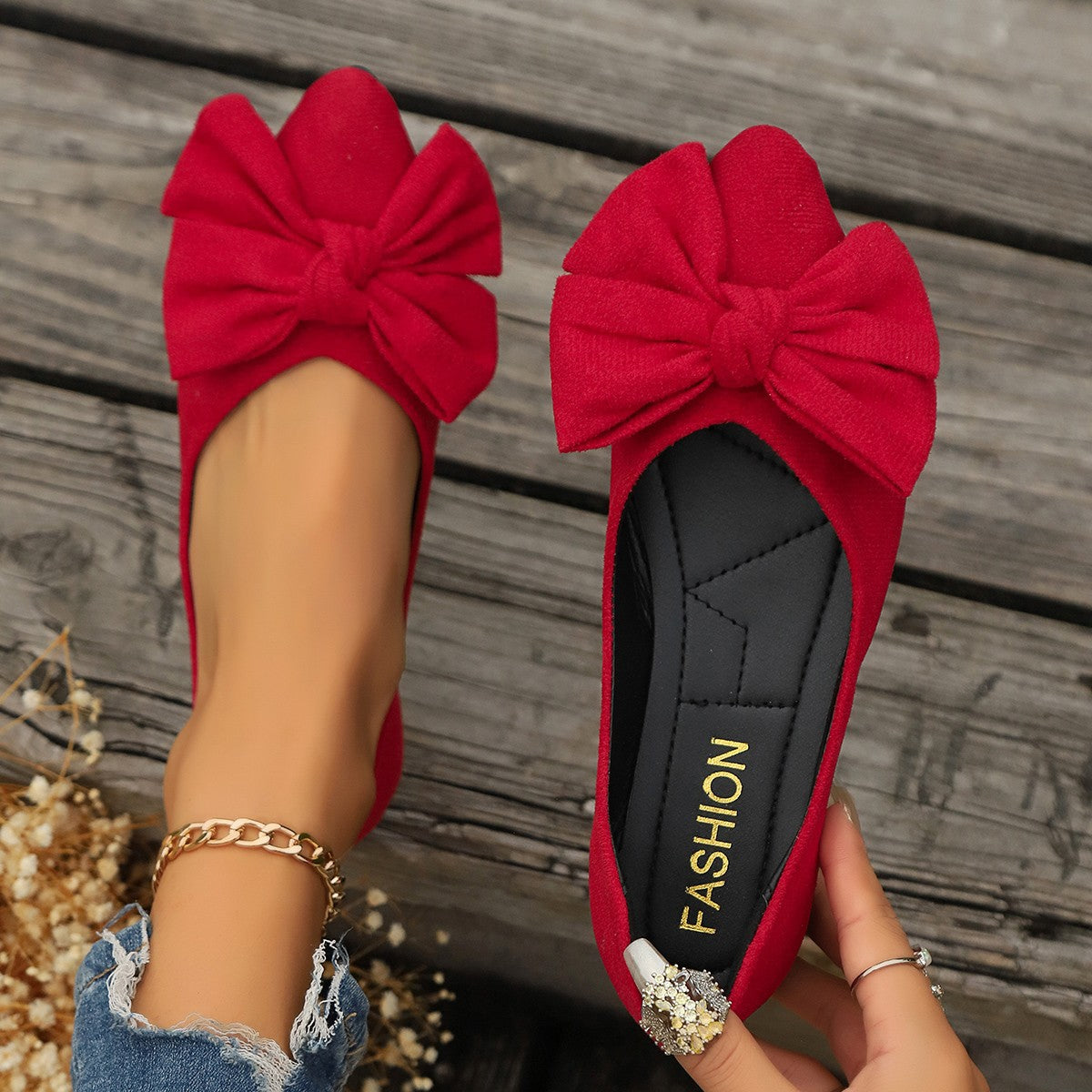 Women's Bow Detail Ballet Flats