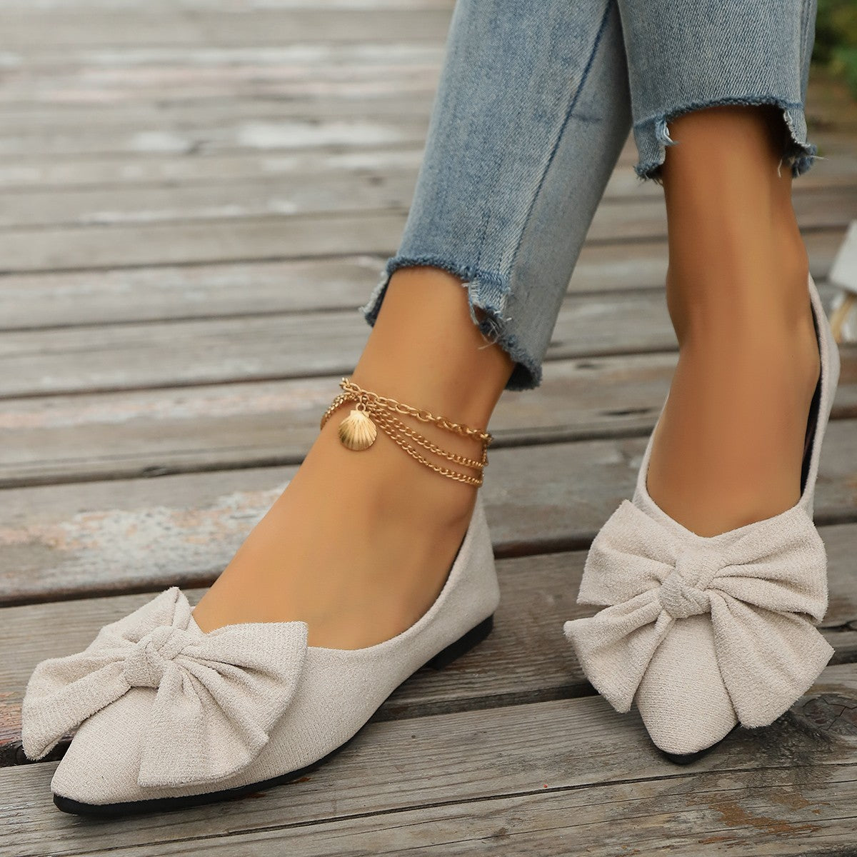 Women's Bow Detail Ballet Flats