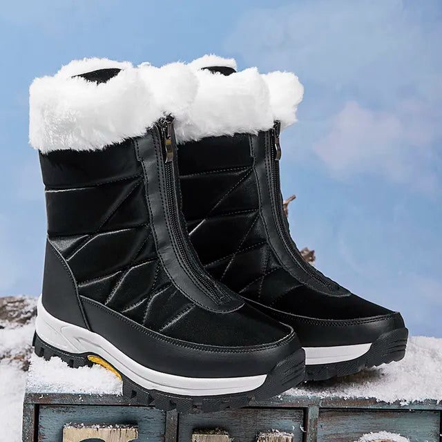 Paige | Women's Snow Boots with Faux Fur Cuff and Side Zip