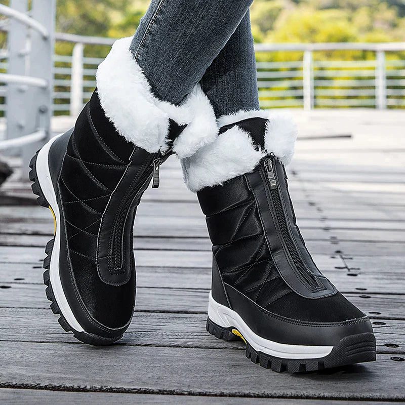 Paige | Women's Snow Boots with Faux Fur Cuff and Side Zip