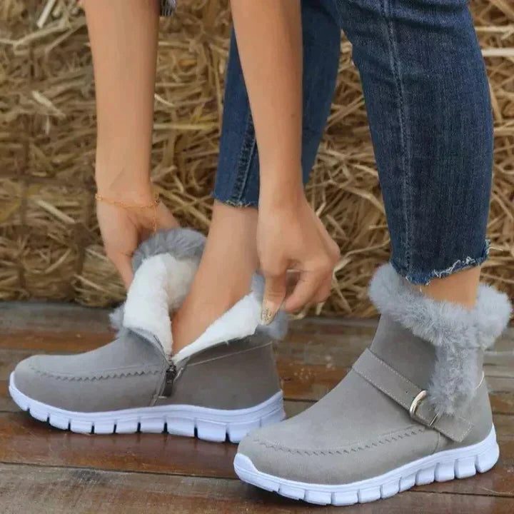 Morgan | Women's Fur-Lined Ankle Boots with Zip-Up Closure