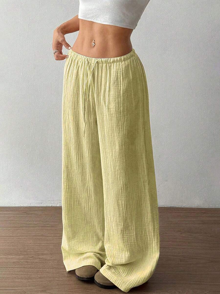 Women's Wide Leg Drawstring Casual Pants