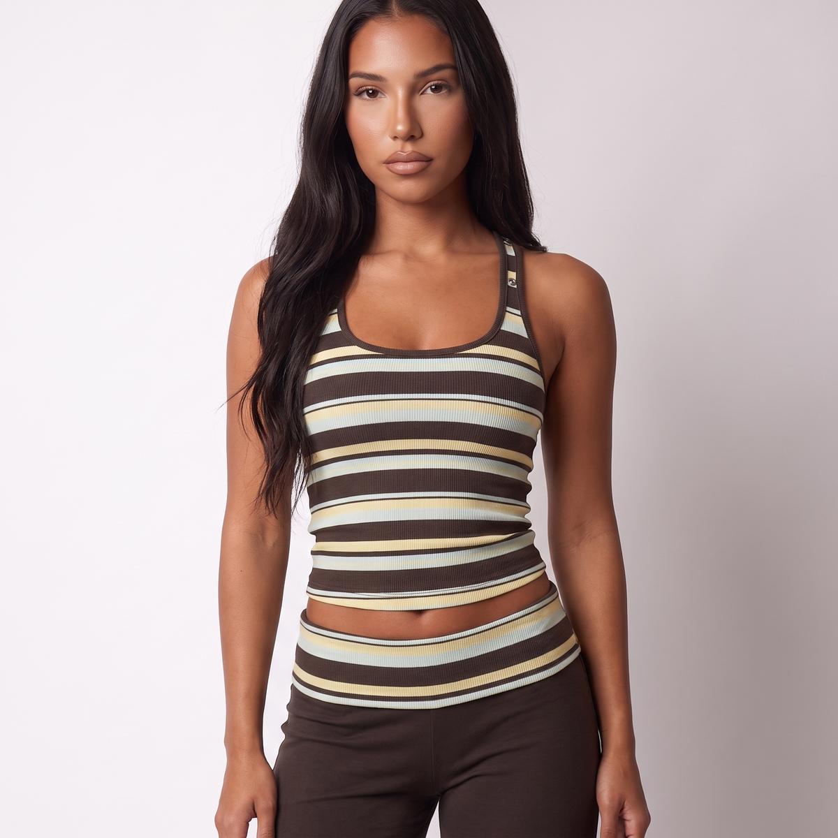 Brielle | Women's Striped Sleeveless Top & Wide-Leg Pants Set