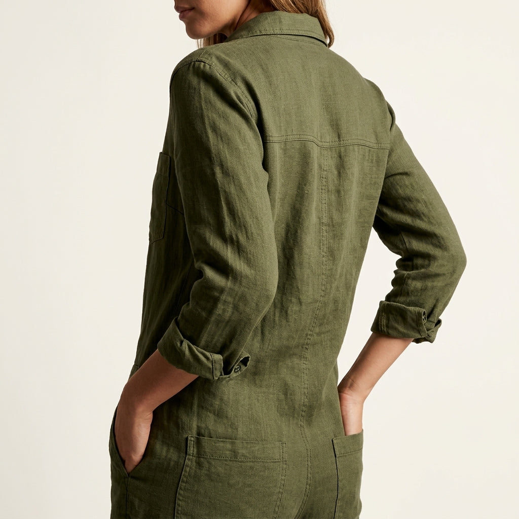 Rowena | Women's Relaxed Button-Front Jumpsuit — product image 6