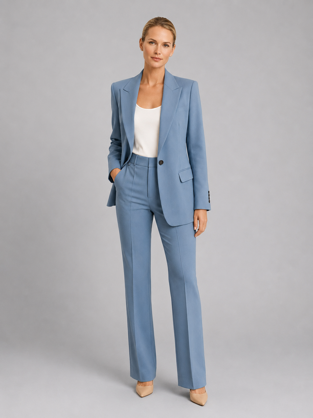 Verena | Women's Single-Button Blazer & High-Waist Pants Set — product image 1