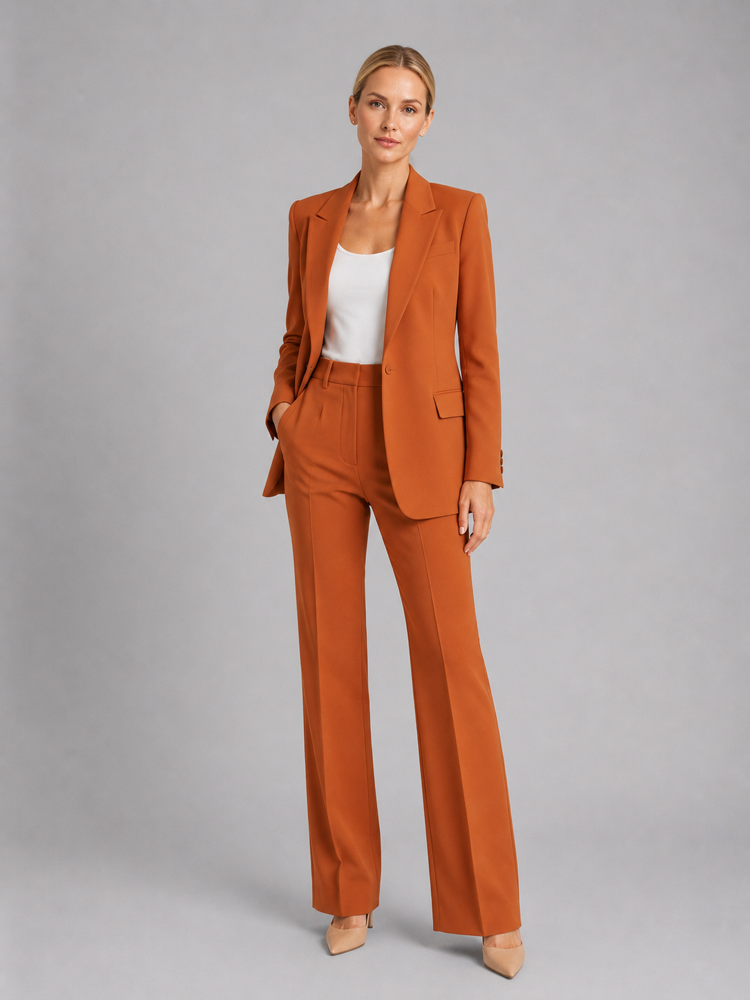Verena | Women's Single-Button Blazer & High-Waist Pants Set — product image 7
