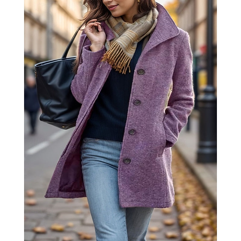 Odette | Women's Timeless Turndown-Collar Button Coat product view