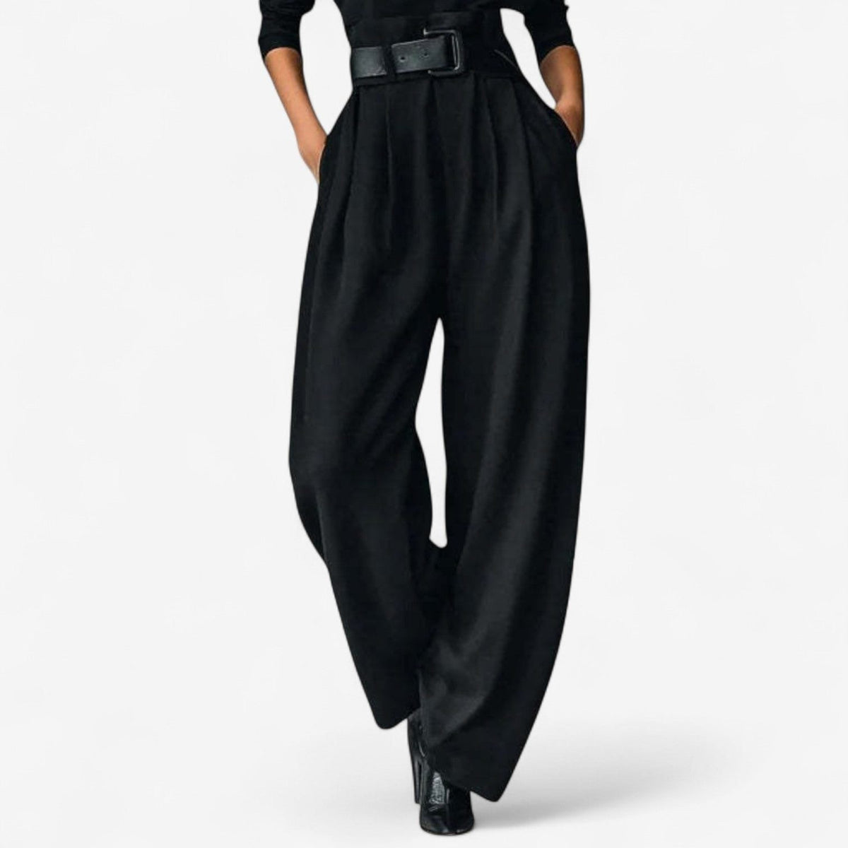 Erica | Women's Wide Leg Jumpsuit with Roll Neck and Belt
