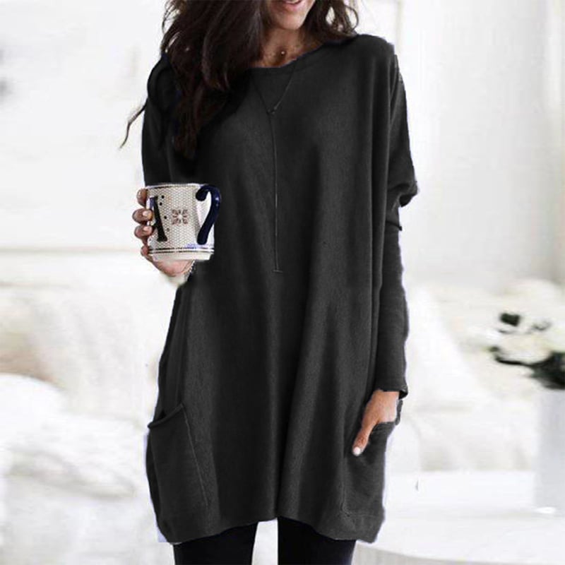 Women's Relaxed Longline Pocket Tunic Top