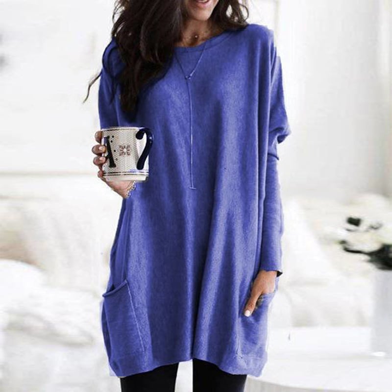 Women's Relaxed Longline Pocket Tunic Top