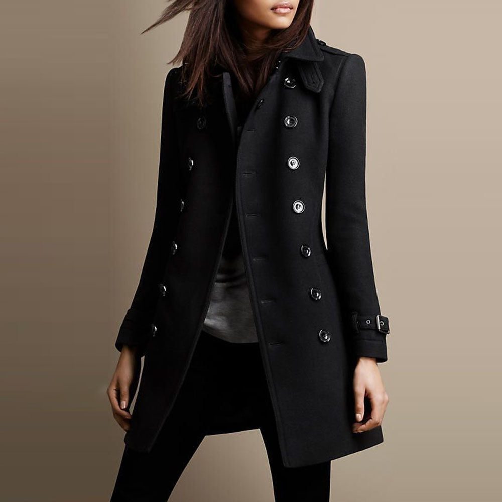 Shelby | Women's Double-Breasted Tailored Coat with Lapel Collar