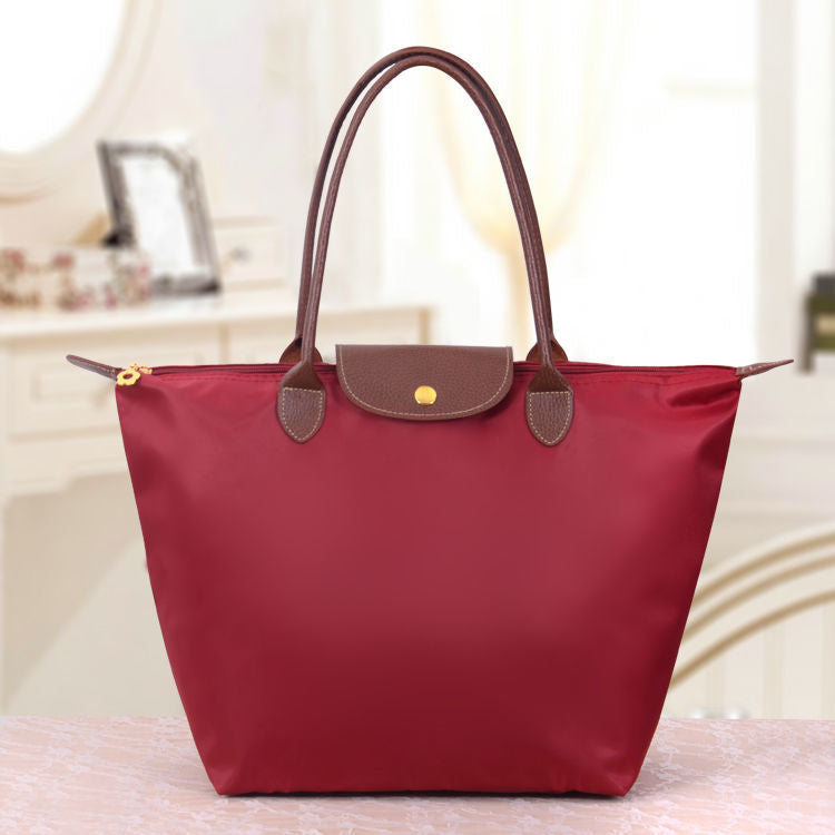Women’s Zip-Top Shoulder Tote Bag with Snap-Flap Detail