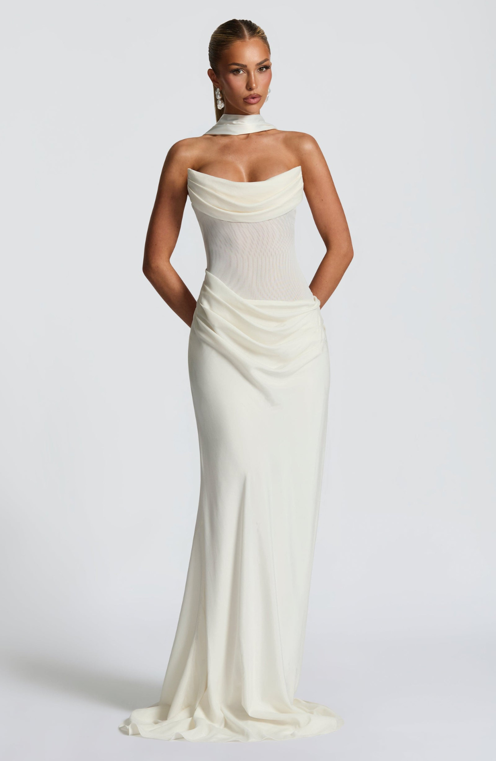 Seraphina | Sheer Ruched Maxi Dress
