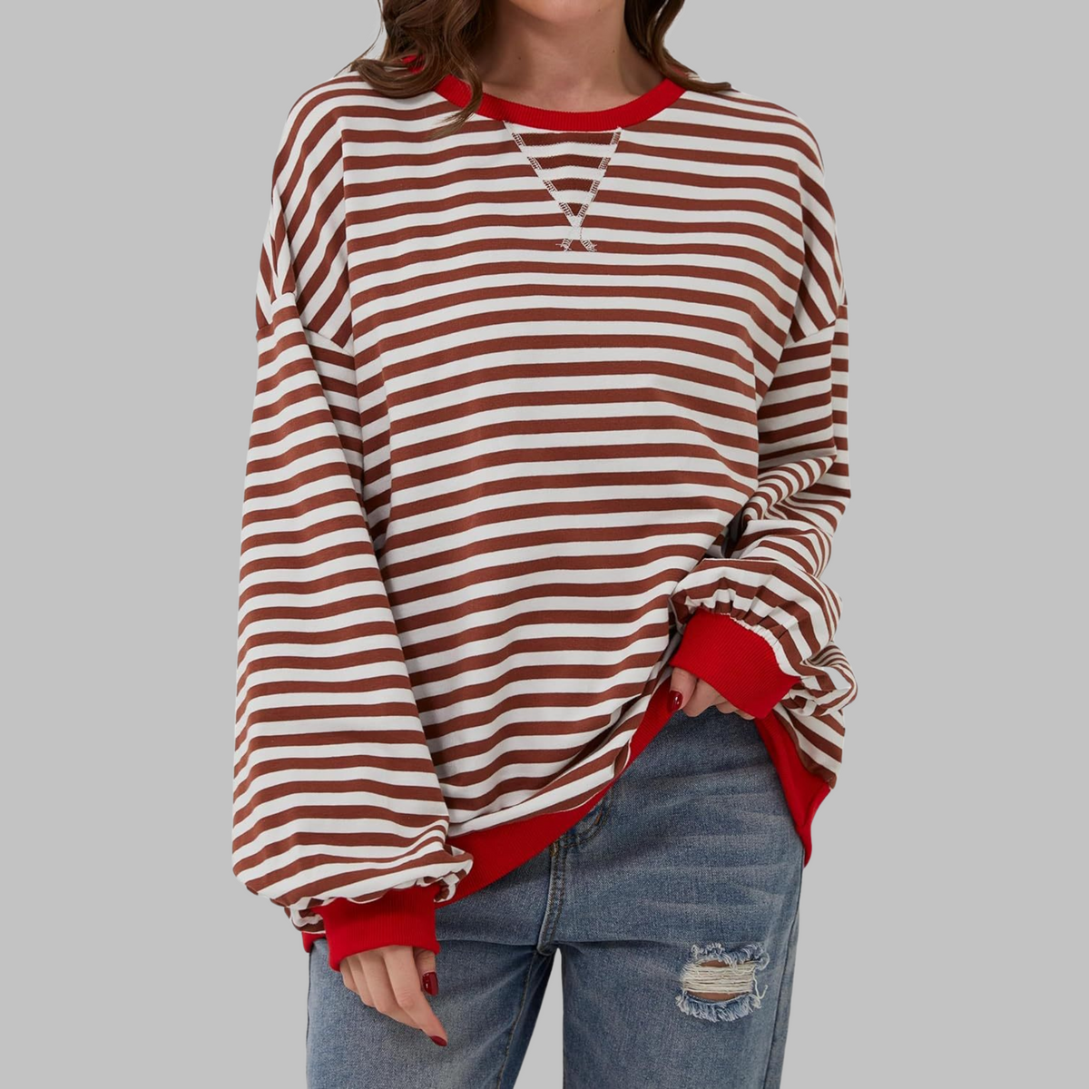 Hollis | Women's Long-Sleeve Striped Sweatshirt