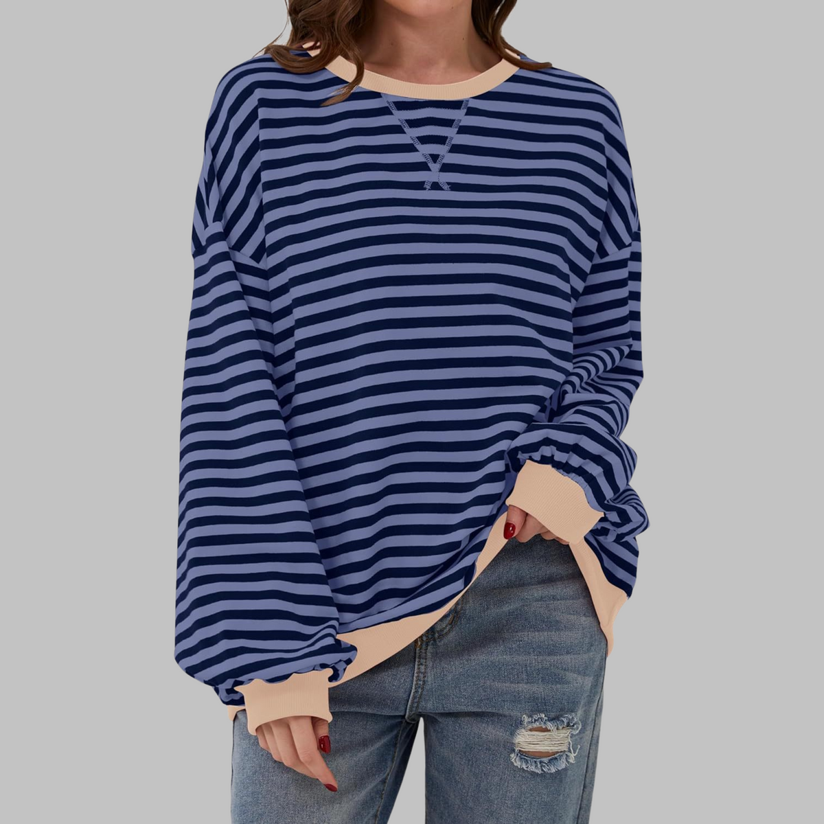 Hollis | Women's Long-Sleeve Striped Sweatshirt